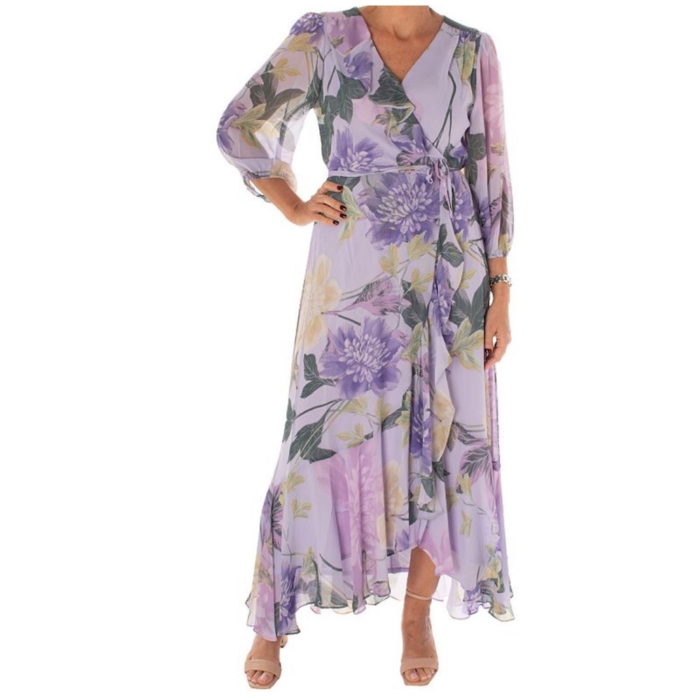 Maison Tara lavender floral dress NWT